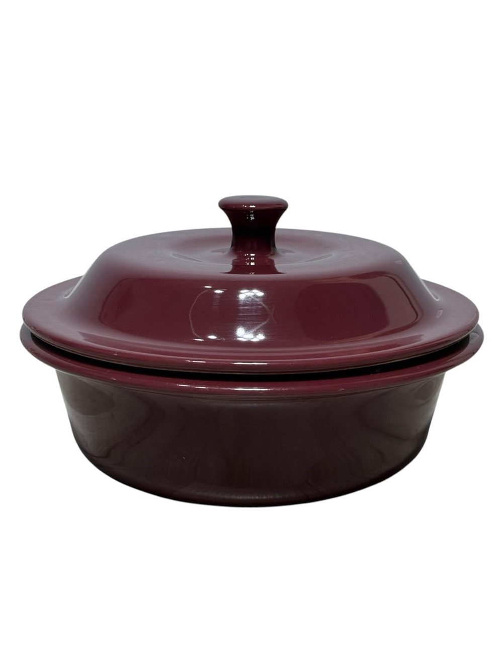 Pampered Chef 1121 Cranberry Round Covered Baker 1.5L 6-Cup Stoneware retired